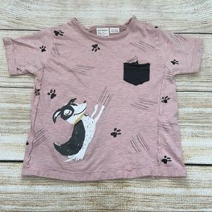 Zara pink puppy pocket tee